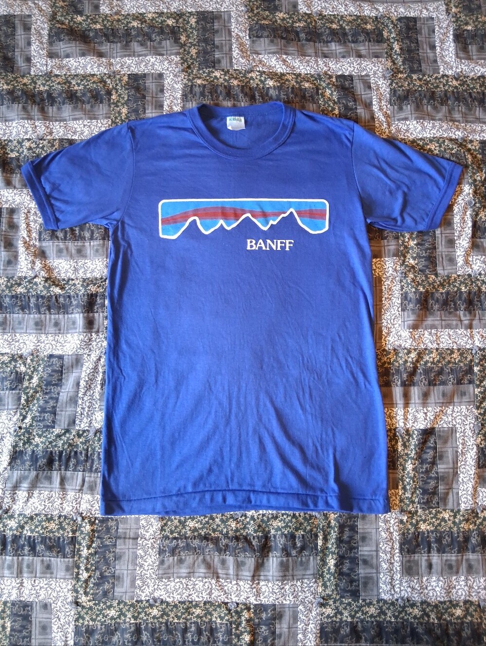 VTG 1980s Kelly Sportswear Ltd. Banff Alberta Light Blue T-Shirt Adult Medium